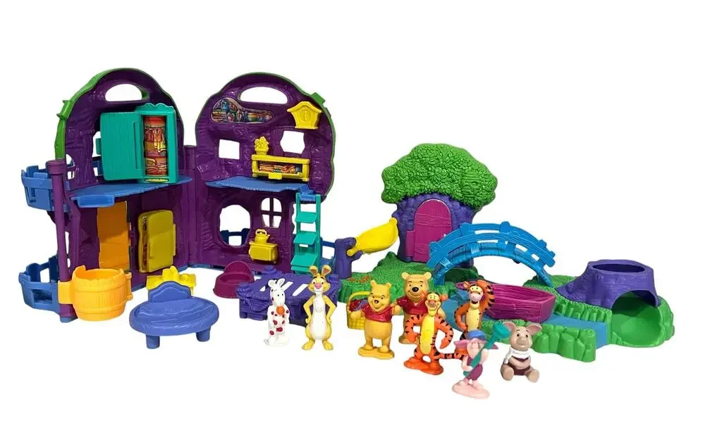 Winnie The Pooh 100 Acre Woods Playset Lot Vintage Characters Tree House 90s